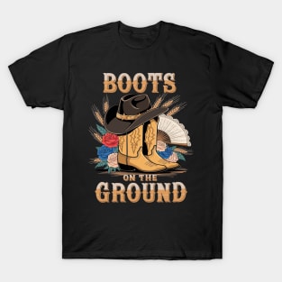 Boots On The Ground, Cowgirl Linedance, Boot Cowboy Western T-Shirt